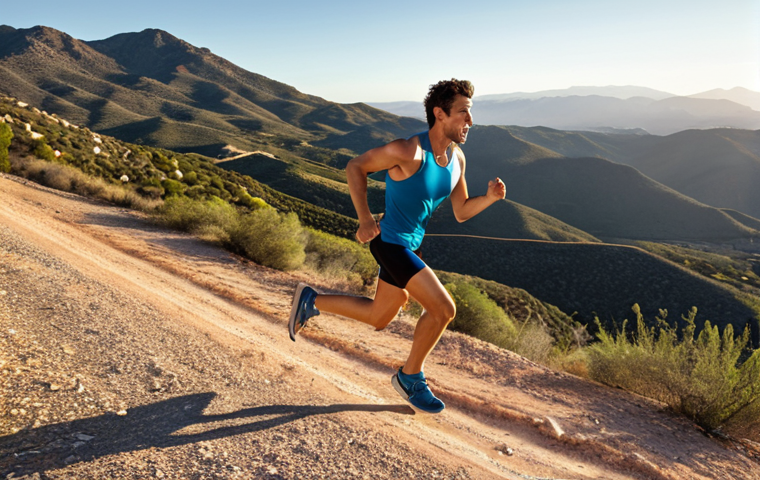 **

"Dynamic shot of a runner conquering a challenging hill, demonstrating proper running form with a shorter stride and high cadence. Focus on powerful leg muscles and determined expression. Outdoor setting with scenic Spanish landscape, possibly mountains or rolling hills. Bright, inspiring lighting. Athletic apparel, stylish running shoes. Emphasize the runner's energy and the joy of overcoming obstacles."

**